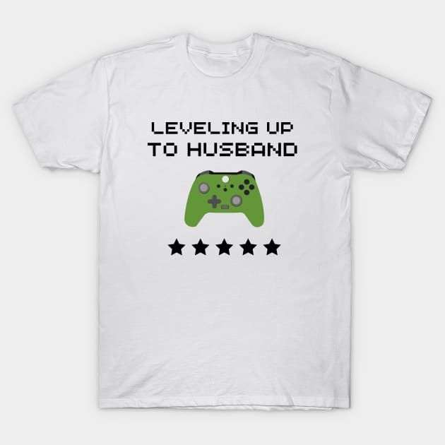 Leveling Up to Husband New Husband Gamer Gift T-Shirt by Haperus Apparel